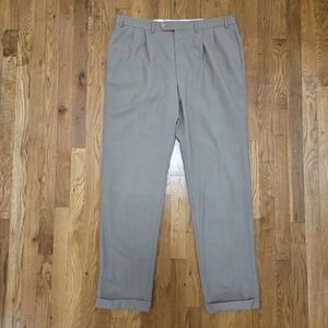 Lauren Ralph Lauren Mens Total‎ Comfort 100% Wool Khaki Trousers Size 38Wx34L